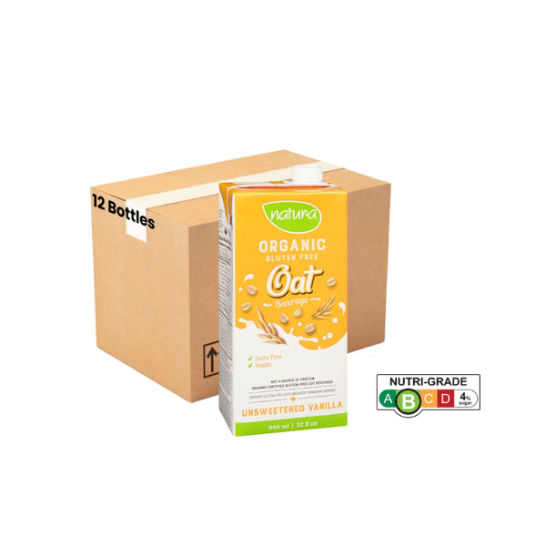 [Case of 24] Natur-a Oat Beverage  - Vanilla Unsweetened (Organic), 946 ml.