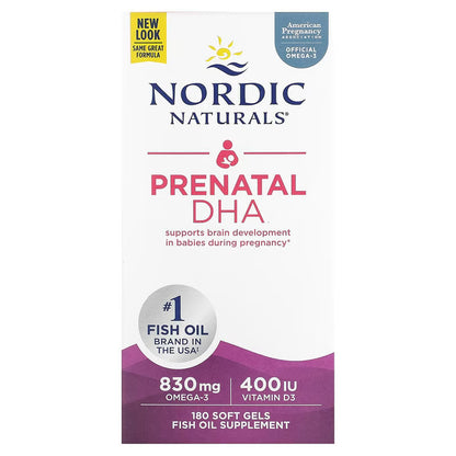 Nordic Naturals Prenatal DHA 500 mg - Plain, 180 sgls.