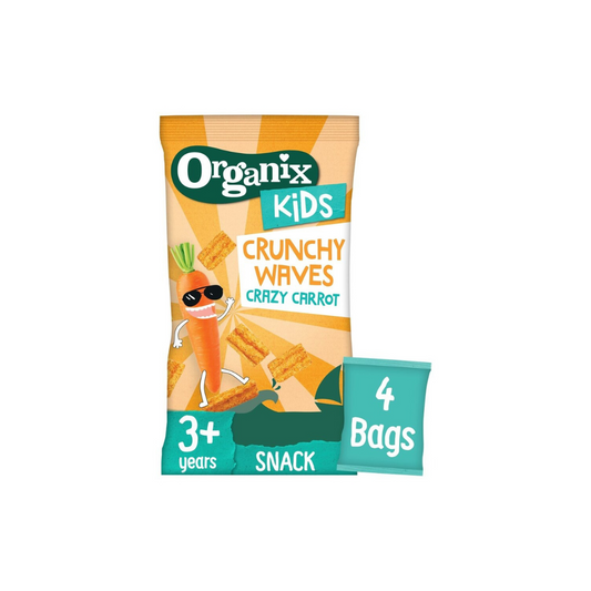 Organix Kids Crunchy Waves-Crazy Carrot, 4 x 14g.