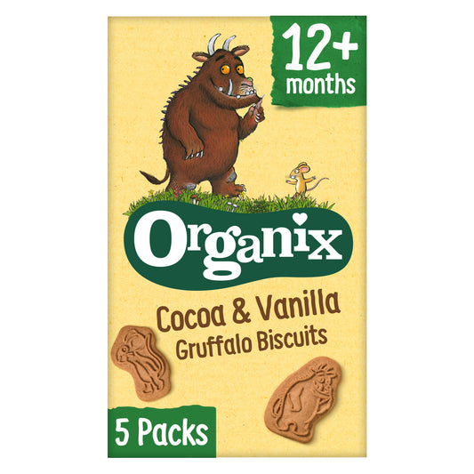 Organix Gruffalo Cocoa & Vanilla Biscuits, 5 x 20 g.