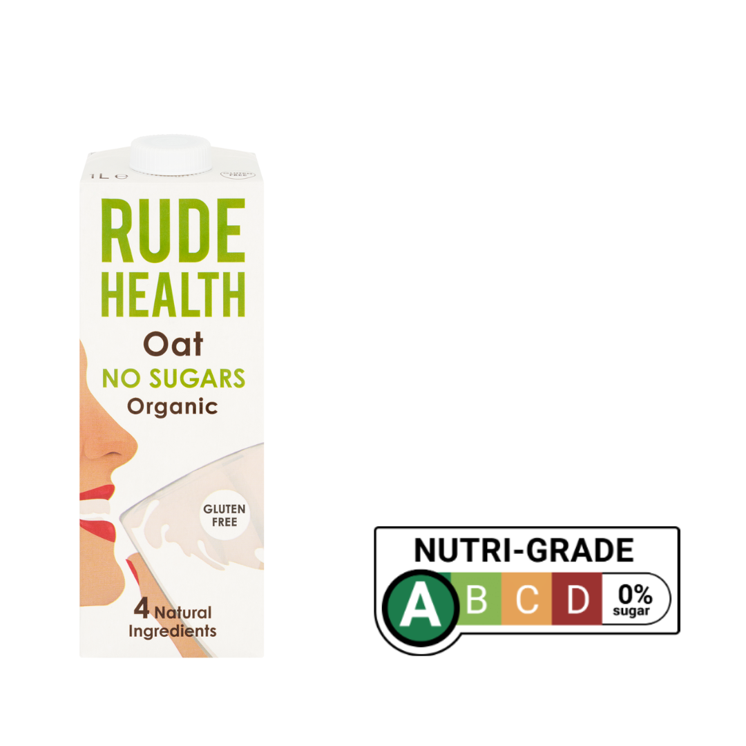 Rude Health Organic Gluten Free Oat Drink (No Sugars), 1L.