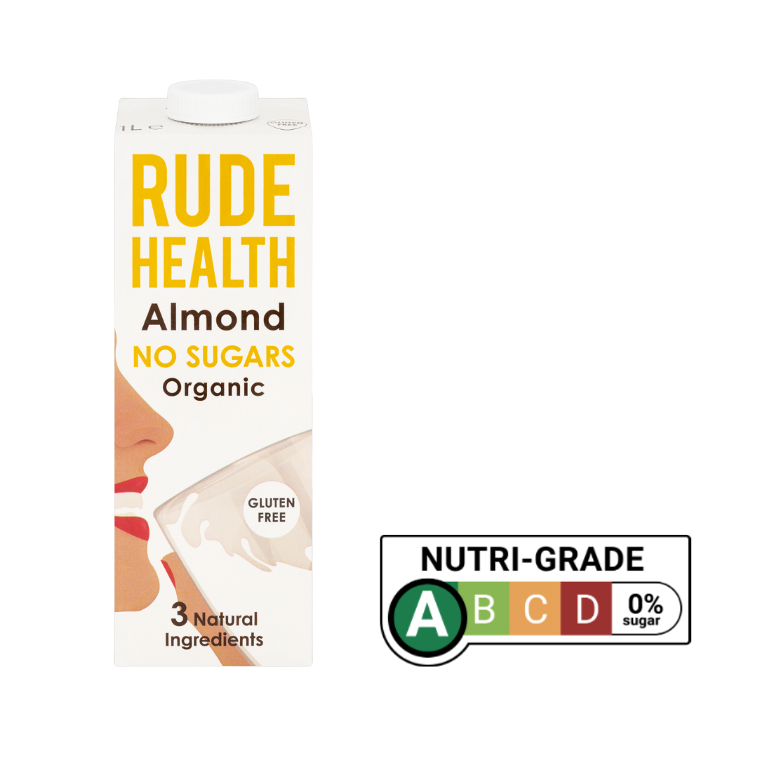 Rude Health Organic Gluten Free Almond Drink (No Sugars), 1L.