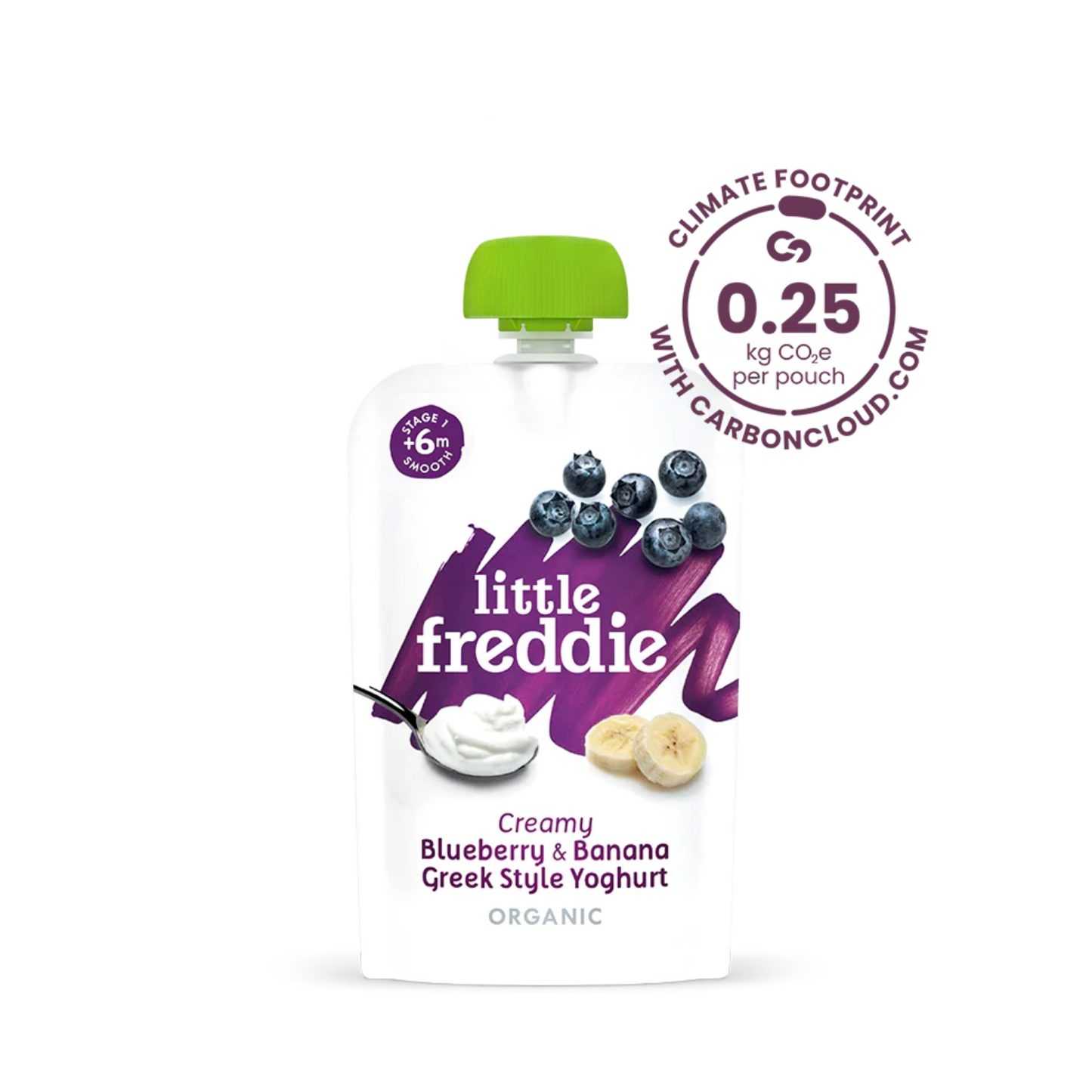 Little Freddie Creamy Blueberry & Banana Greek Style Yoghurt, 100g.