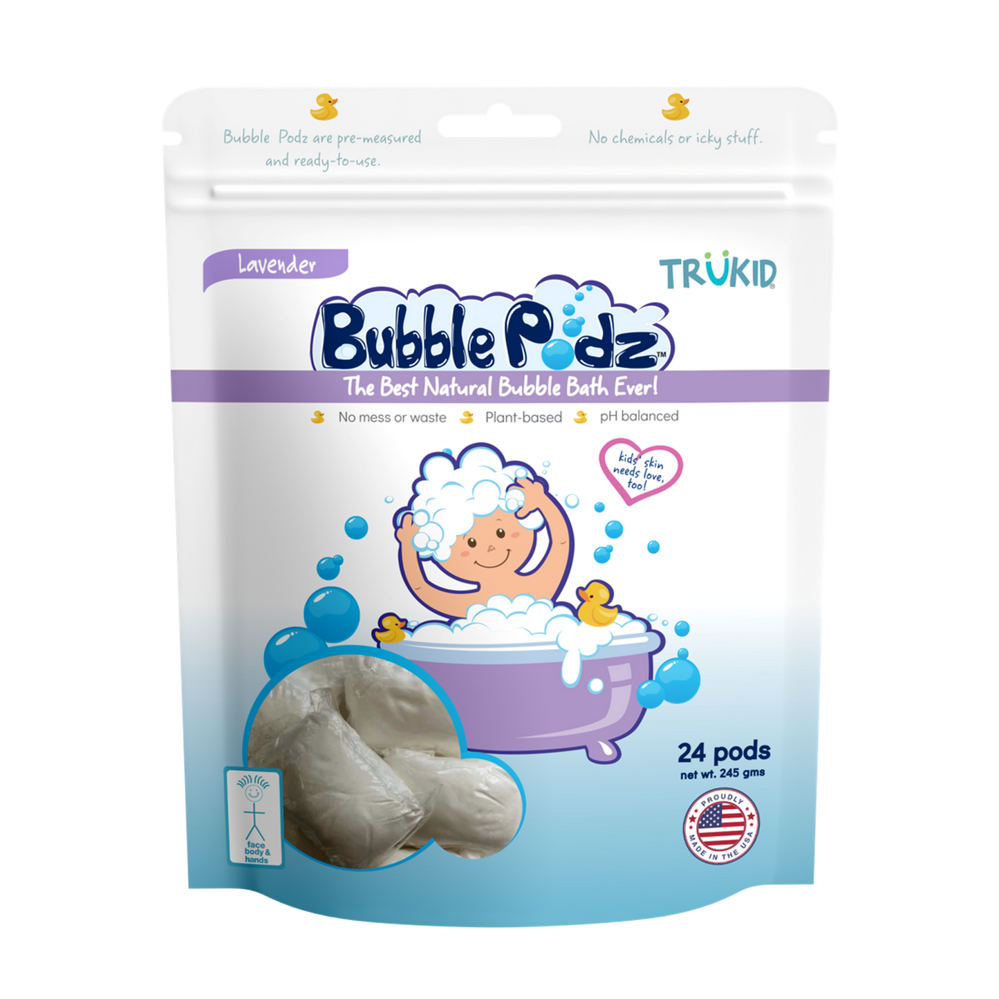 TruKid Lavender Scented Bubble Podz, 24 pcs