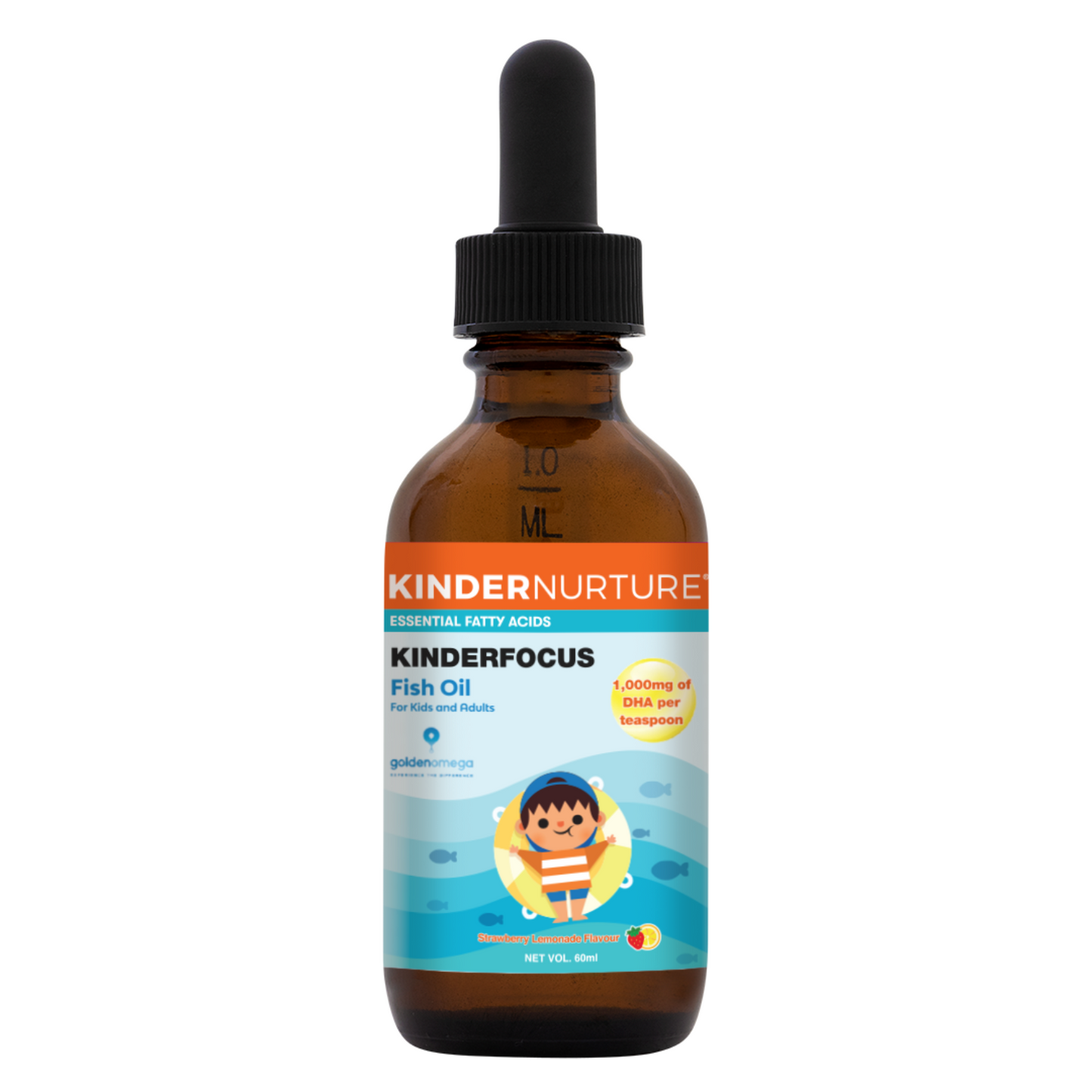 KinderNurture KinderFocus Fish Oil- Strawberry Lemonade, 60ml [EXP: 30/4/25]