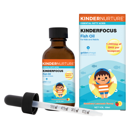 [25% Off Bundle Deal] 3 x KinderNurture KinderFocus Fish Oil- Strawberry Lemonade, 60ml