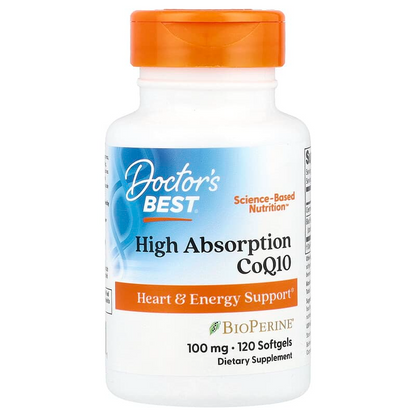 Doctor's Best High Absorption CoQ10 with BioPerine, 100 mg, 120 sgls