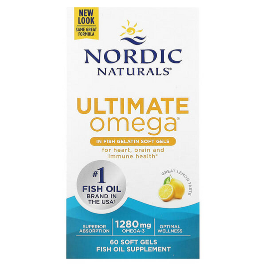 Nordic Naturals Ultimate Omega 1000 mg Fish Gelatin - Lemon, 60 sgls.