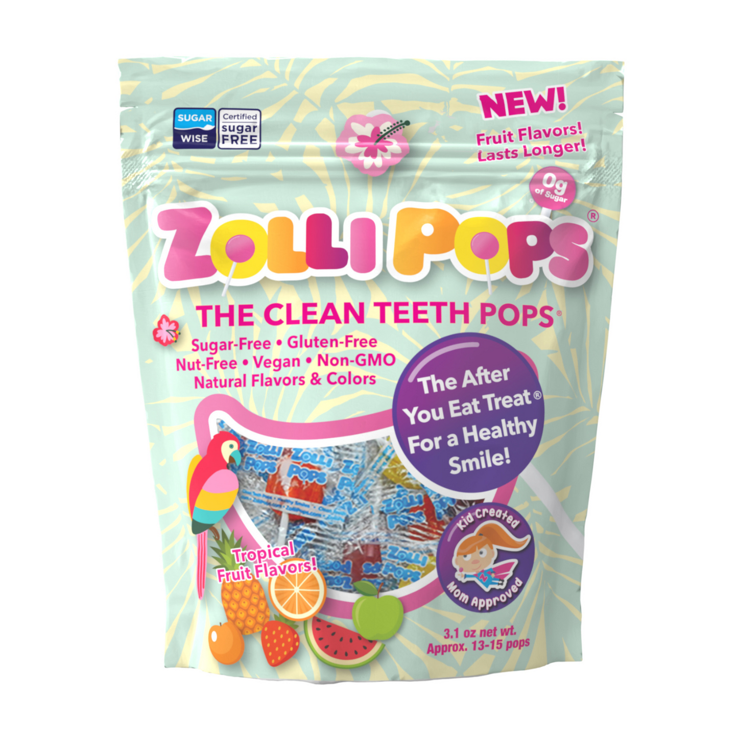 Zollipops Tropical Assorted Fruit, 88g