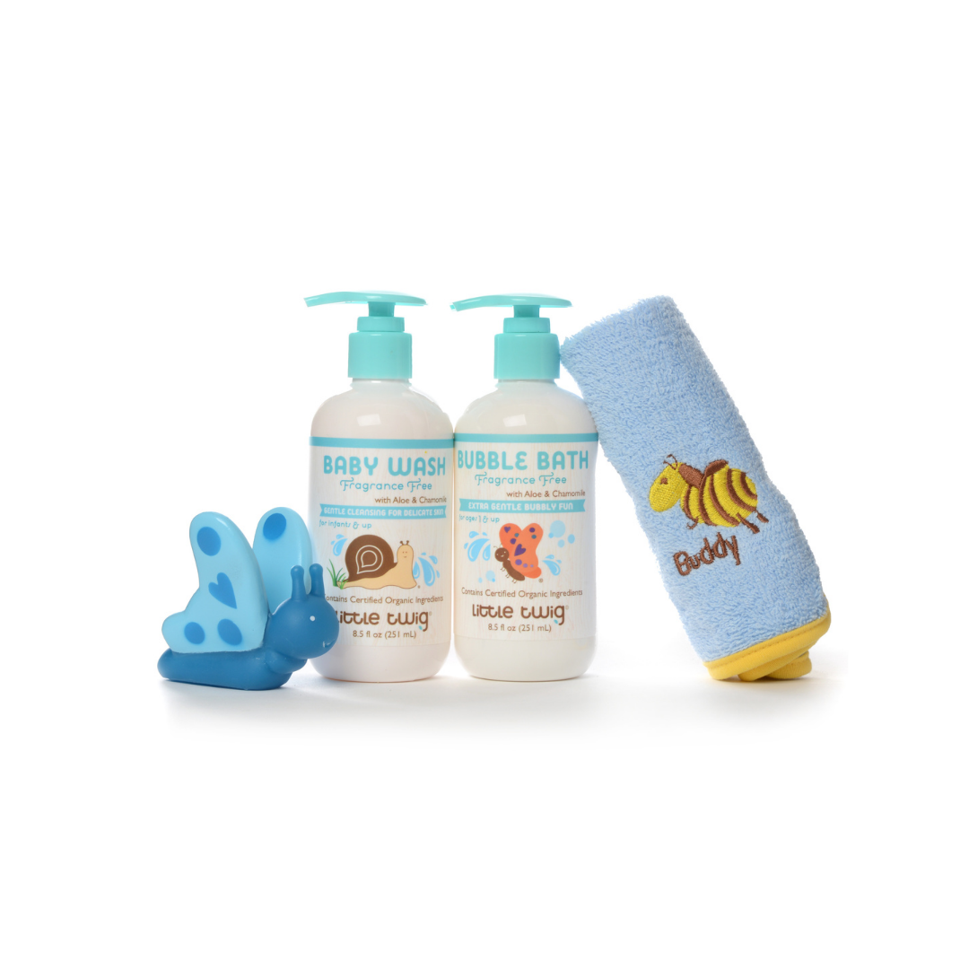 Little Twig Bath Time Gift Bag Set - Fragrance Free Bubble Bath.