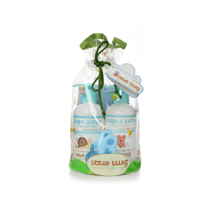 Little Twig Bath Time Gift Bag Set - Fragrance Free Bubble Bath.