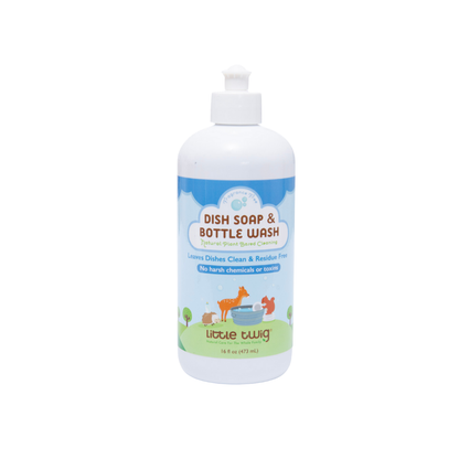 Little Twig Dish Soap & Bottle Wash - Fragrance-free, 473ml.