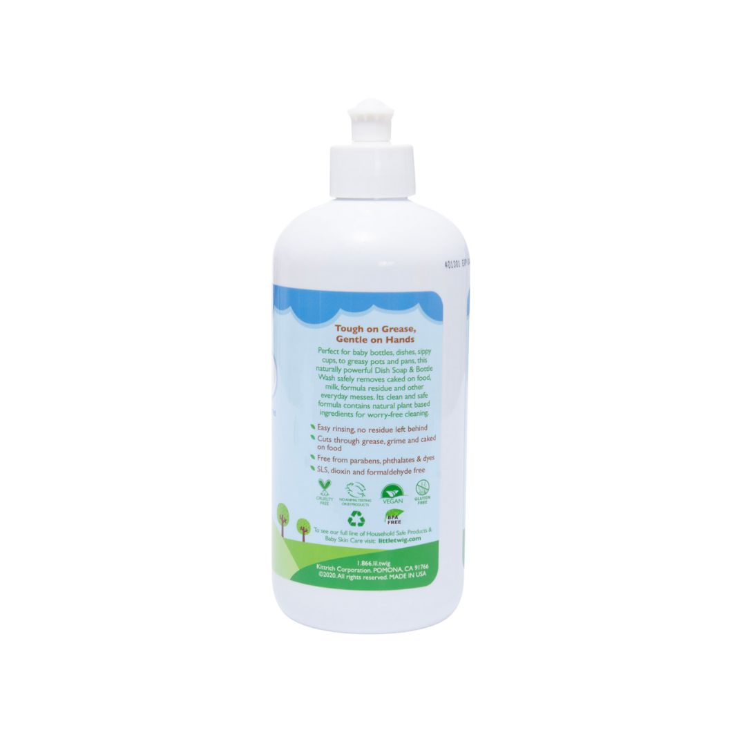 Little Twig Dish Soap & Bottle Wash - Fragrance-free, 473ml.