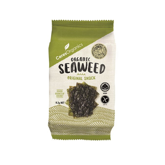 Ceres Organics Roasted Seaweed Nori Snack, 11.3g.