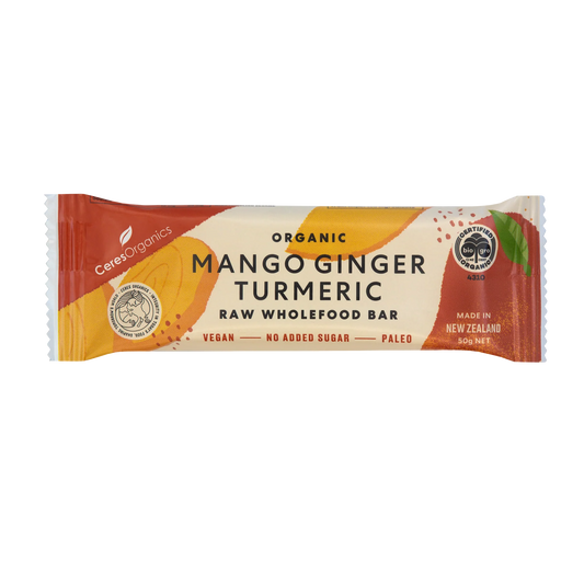 Ceres Organics Organic Mango Ginger Turmeric Raw Wholefood Bar, 50g