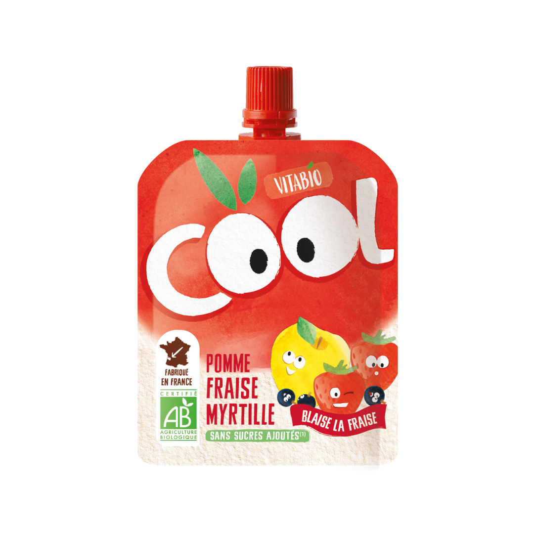 Vitabio Cool Fruits Apple-Strawberry-Blueberry Organic Puree, 90 g.