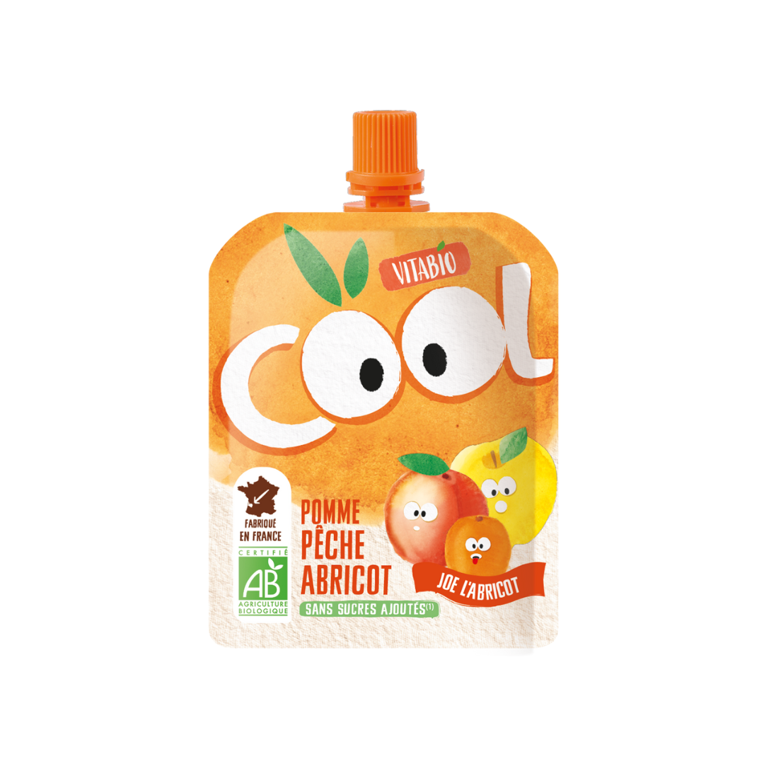 Vitabio Cool Fruits Apple-Peach-Apricot Organic Puree, 90 g.