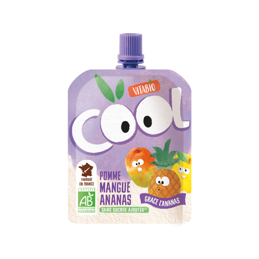 Vitabio Cool Fruits Apple-Mango-Pineapple Organic Puree, 90 g.