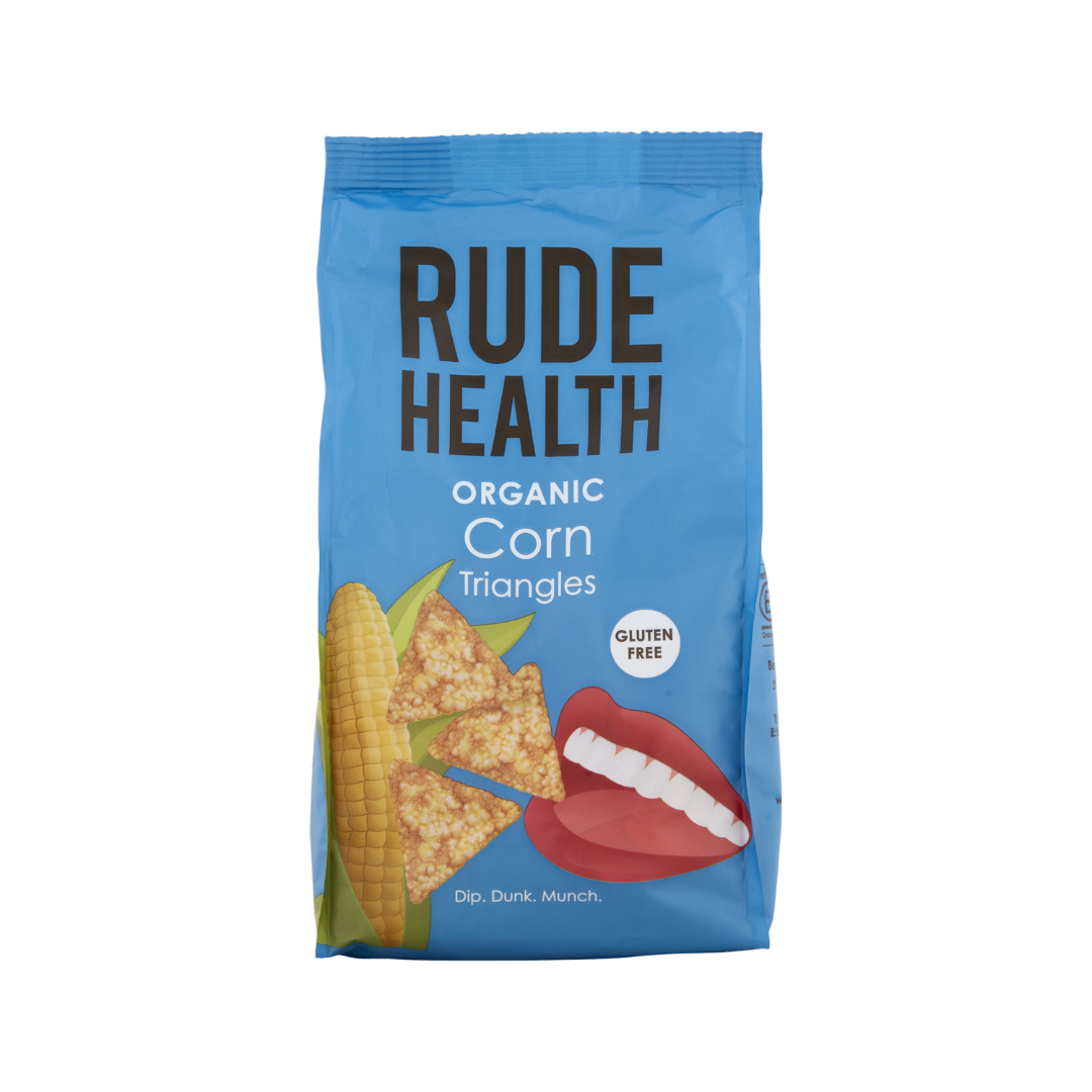 Rude Health Organic Corn Triangles, 100g.