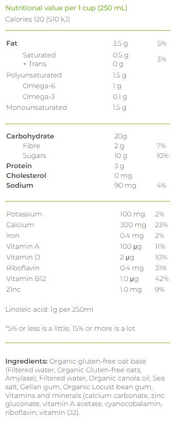 Natur-a Oat Beverage - Original Unsweetened (Organic), 946 ml.