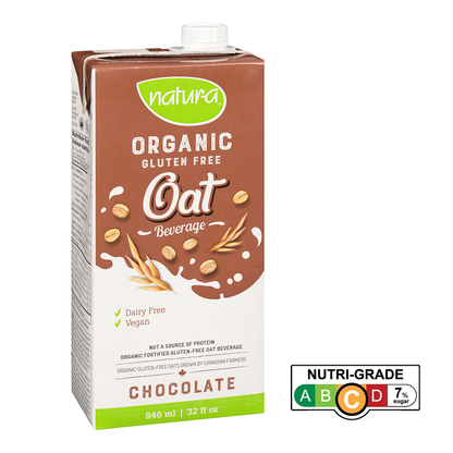 [Case of 12] Natur-a Oat Beverage - Chocolate (Organic), 946 ml.