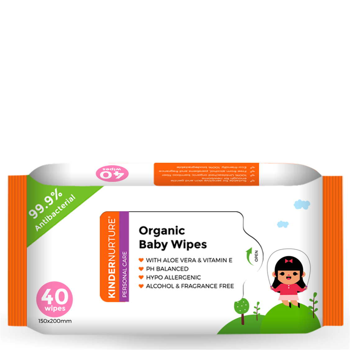 KinderNurture Organic Baby Wipes, 40 wipes