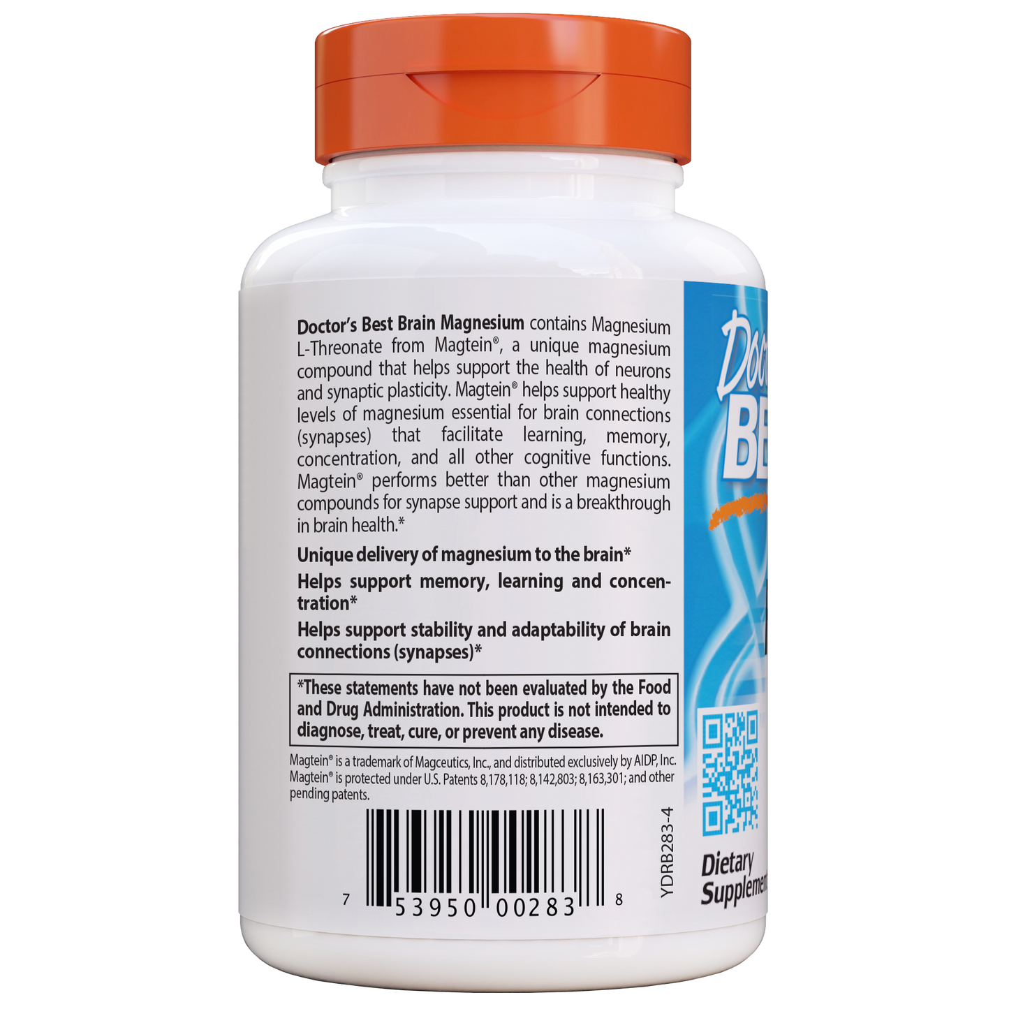 Doctor's Best Brain Magnesium with Magtein 50 mg, 90 vcaps