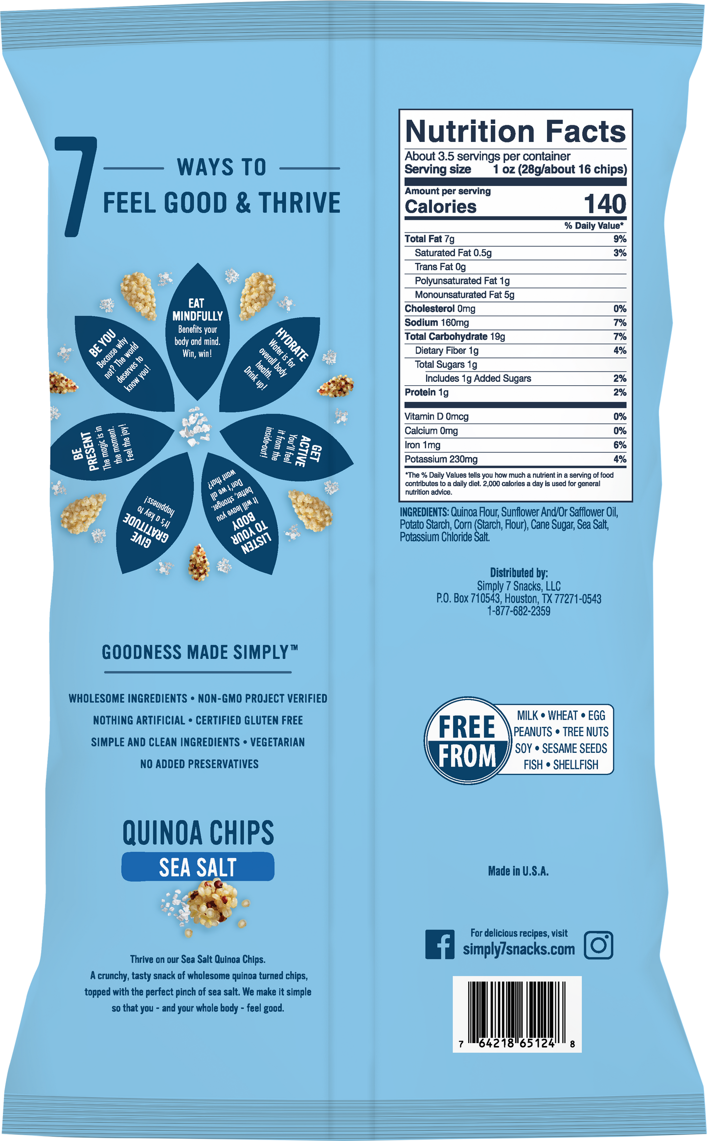 Simply 7 Quinoa Chips - Sea Salt, 99 g