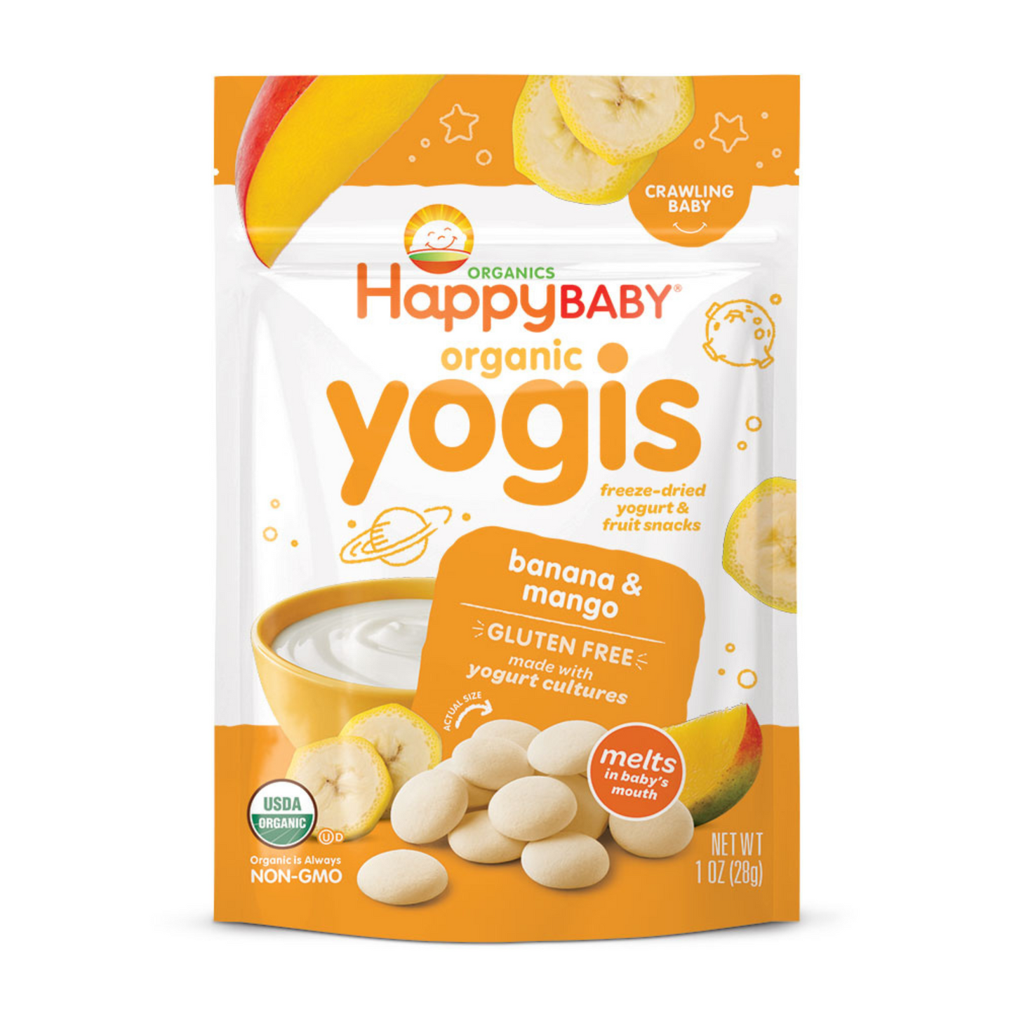 Happy Family Happy Baby Organic Yogis - Banana Mango, 28 g.