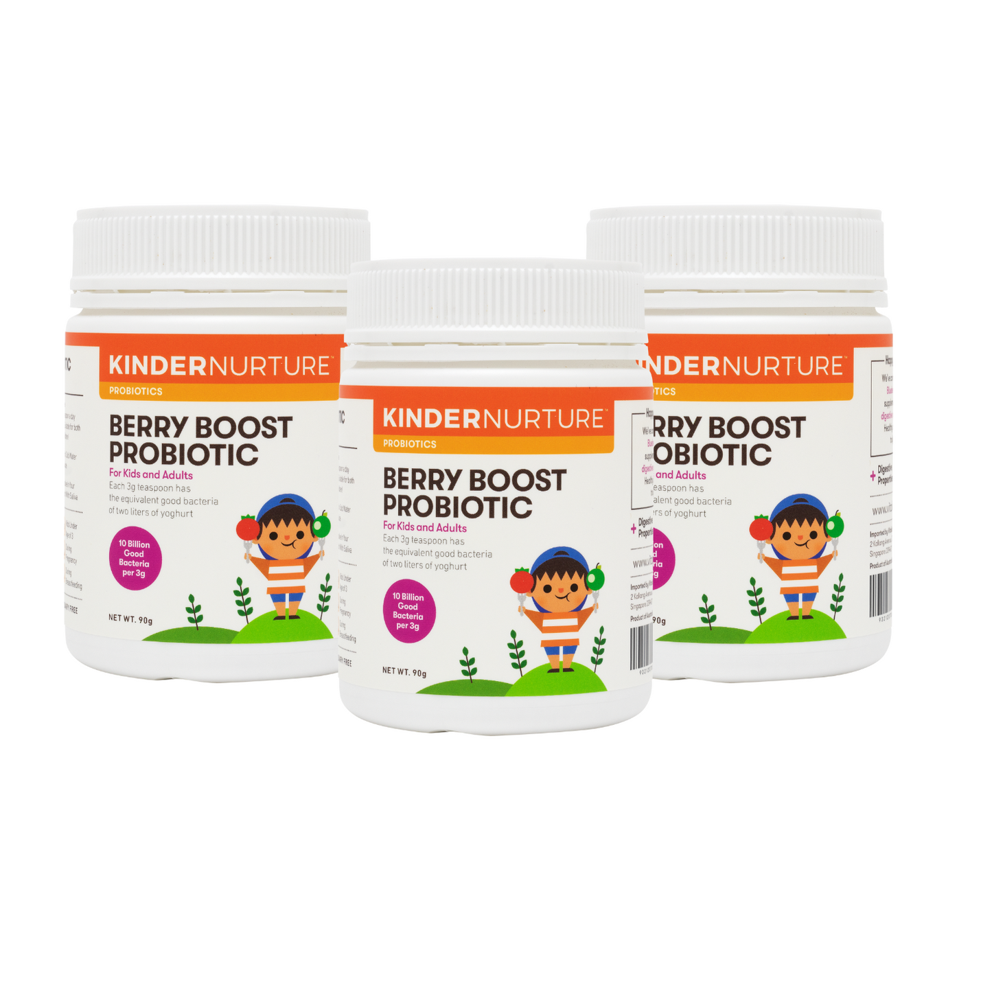 [25% Off Bundle Deal] 3 x KinderNurture Berry Boost Probiotic Powder, 90g