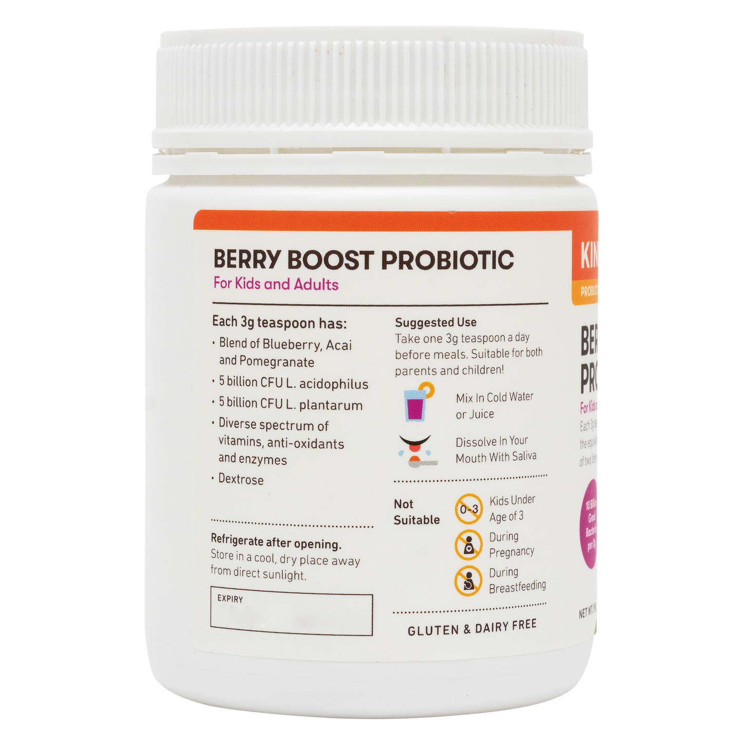 [25% Off Bundle Deal] 3 x KinderNurture Berry Boost Probiotic Powder, 90g